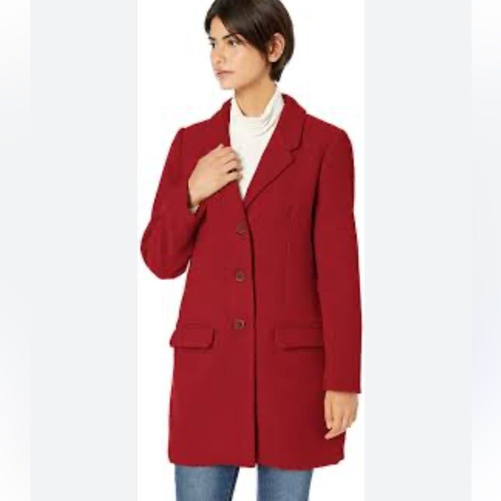 BB Dakota Red Pea Coat. Size Medium. NWOT